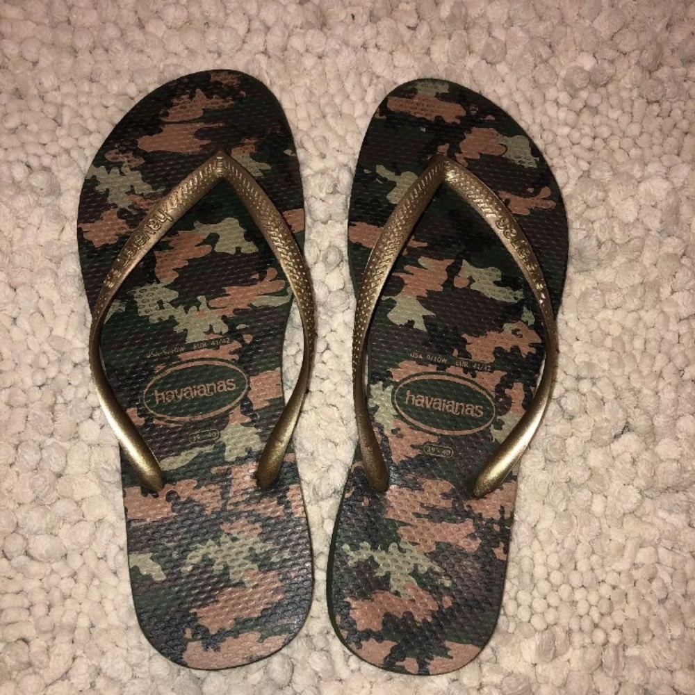 Havaianas Camo Gold rubber flip flops 39/40